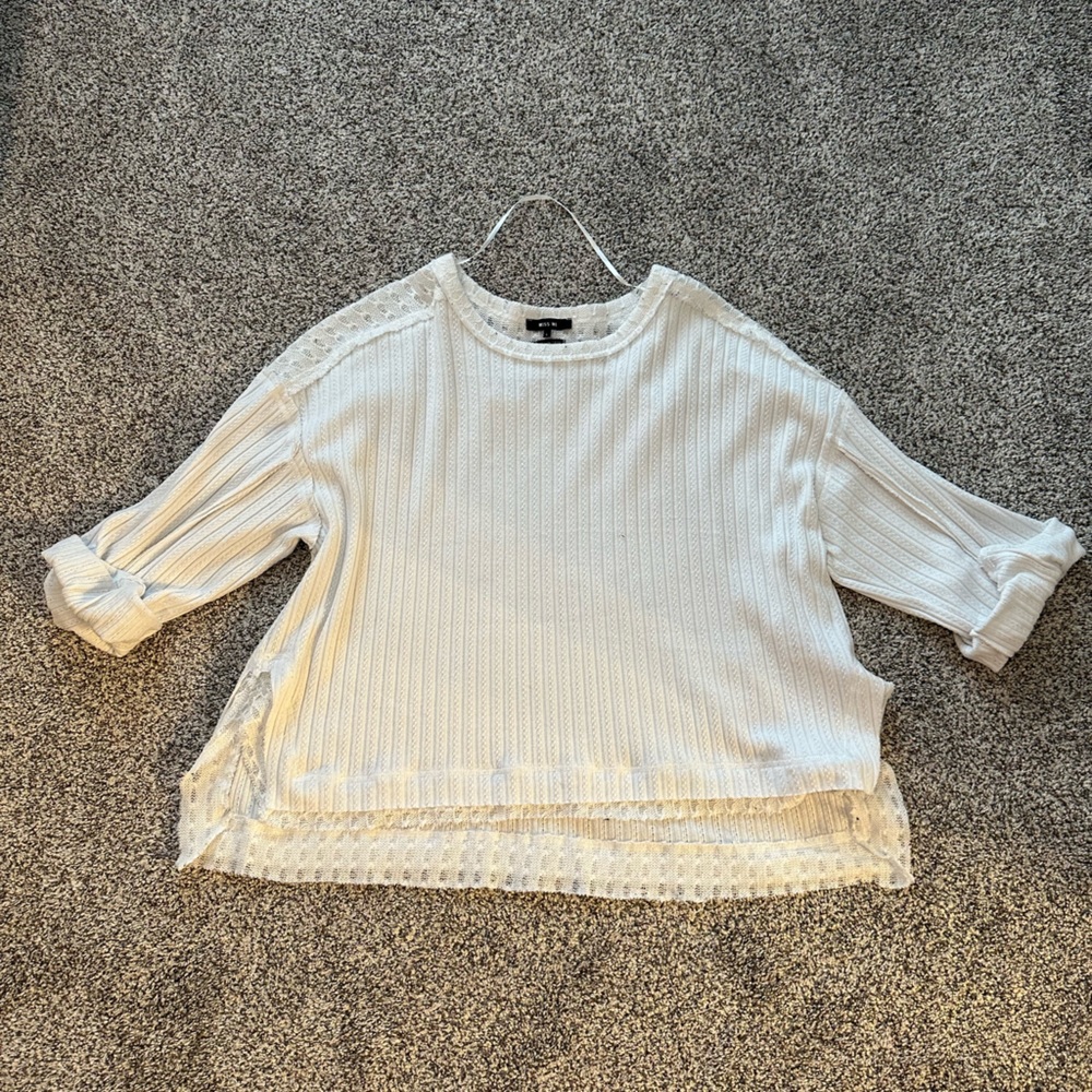 Miss Me white sweater. Size L.